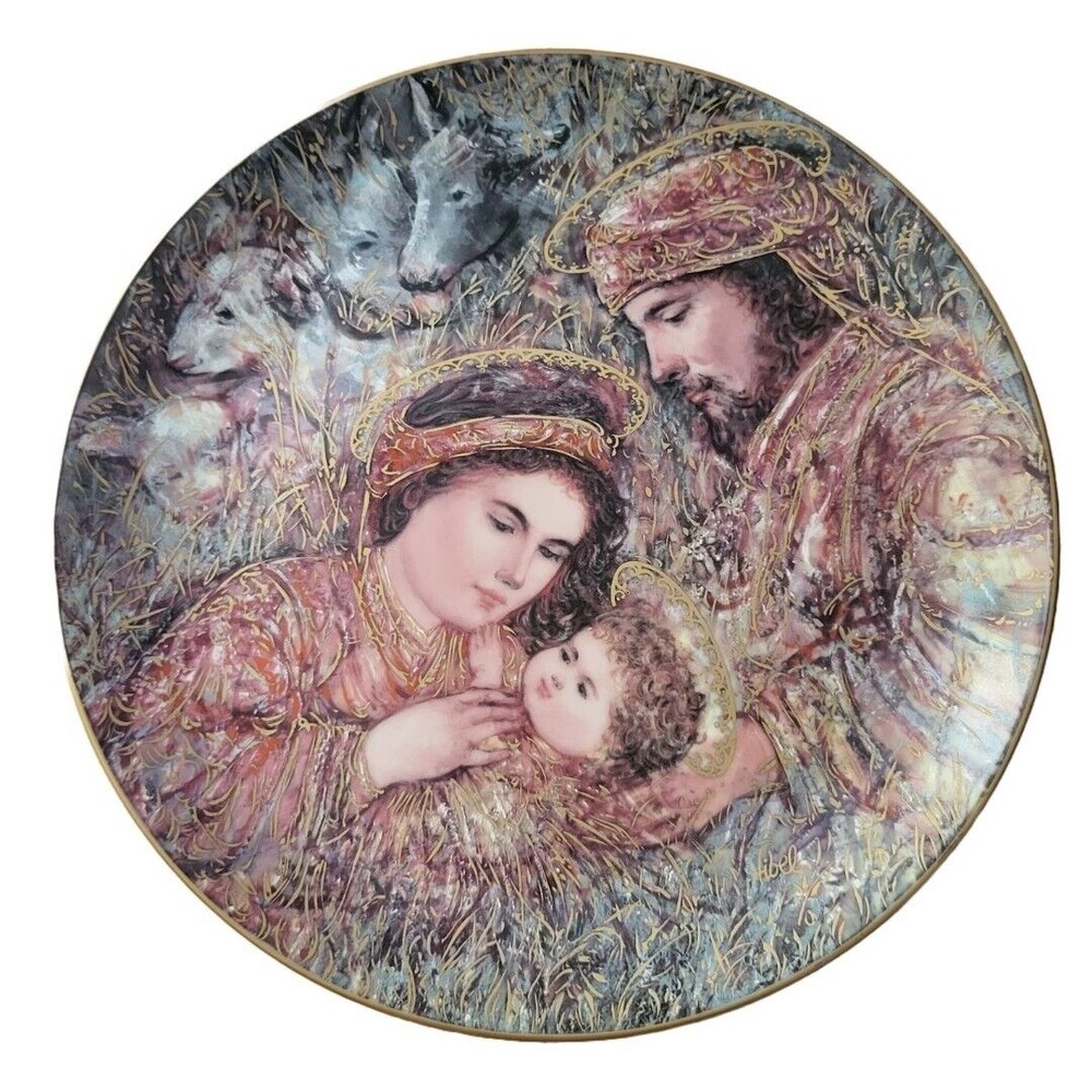 Edna Hibel Christmas 1990 NATIVITY Porcelain 10” Collector Plate